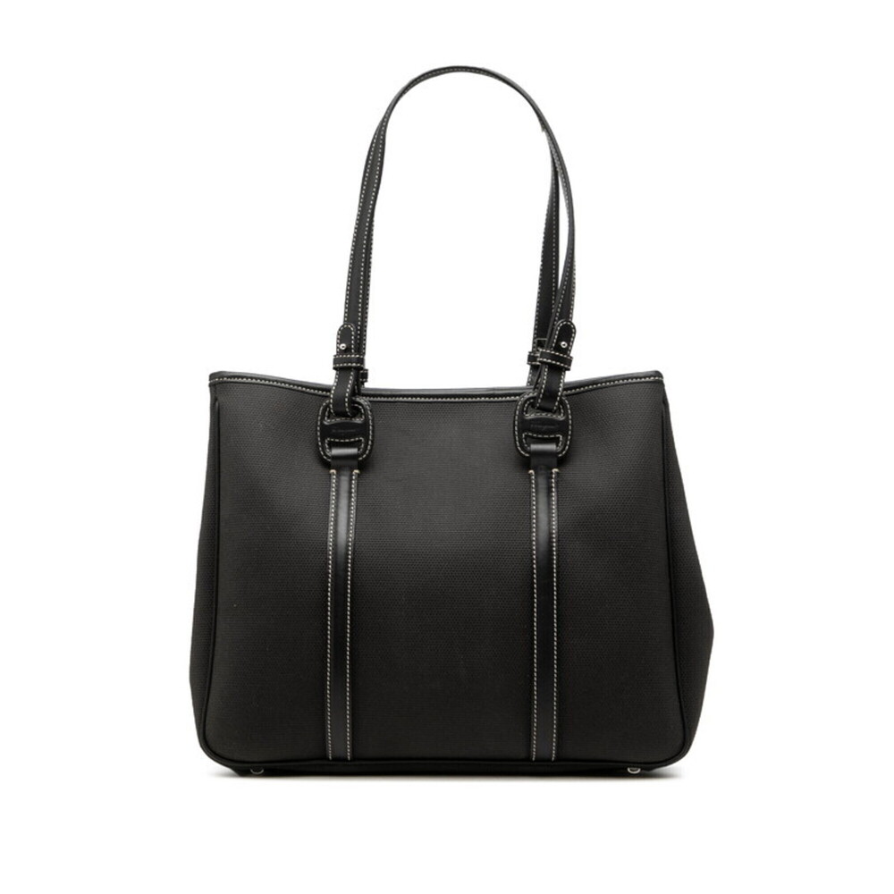 Salvatore Ferragamo Handbag Tote Bag D21 3425 Black Canvas Leather Women's